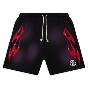 Hellstar Black Flame Shorts