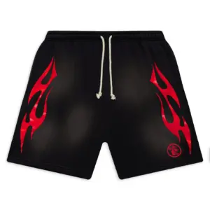 Hellstar Flame Black Shorts