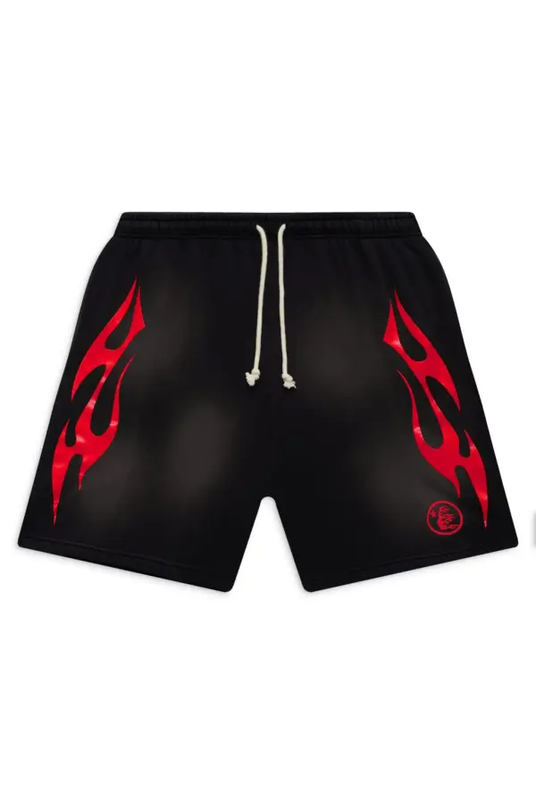 Hellstar Flame Black Shorts