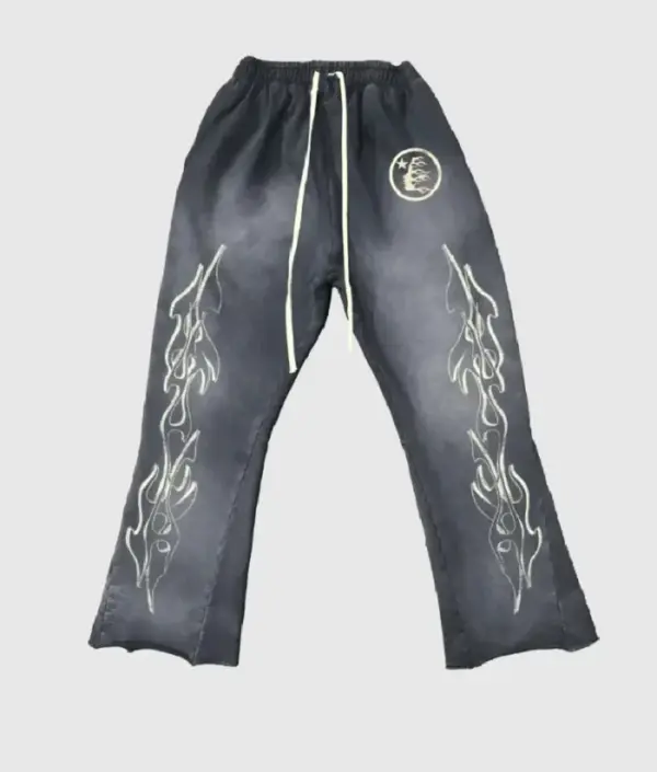 Hellstar Flame Flare Black Sweatpants