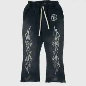 Hellstar Flame Flare Black Sweatpants