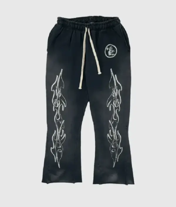 Hellstar Flame Flare Black Sweatpants