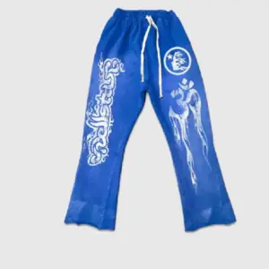 Hellstar Flare Sweatpants in Blue