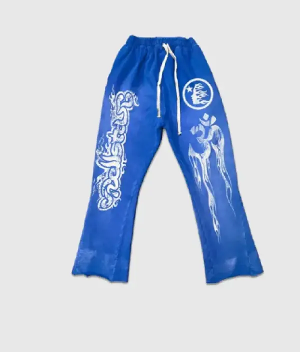 Hellstar Flare Sweatpants in Blue