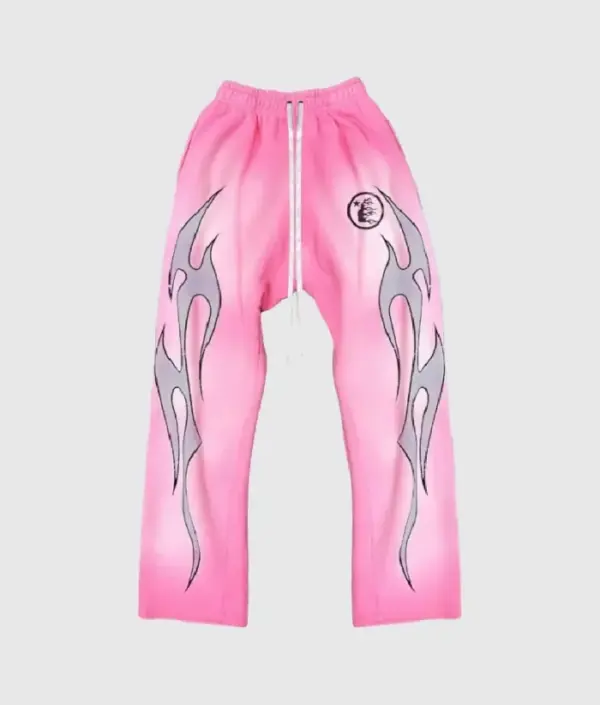 Hellstar Studios Flame Sweatpants in Pink