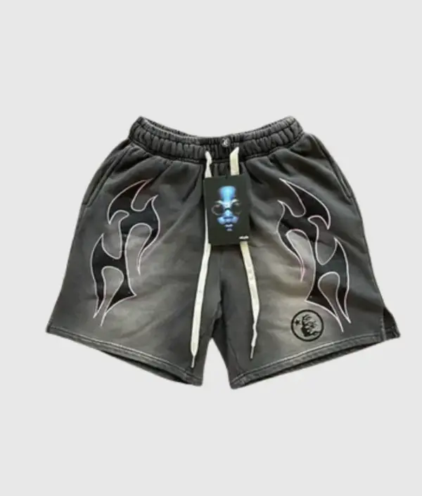 Hellstar Studios Records Star Shorts in Grey